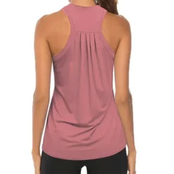 Racerback Workout Tops for Women Gym Exercise Yoga Shirts Loose Active Wear Sleeveless Tanks Tunic Tee gray