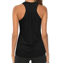 Racerback Workout Tops for Women Gym Exercise Yoga Shirts Loose Active Wear Sleeveless Tanks Tunic Tee gray