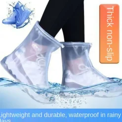 Rain Boot Waterproof Shoes Covers, Sand Control Non-Slip Shoe Cover Galoshes, PVC Rubber Sole Reusable Rain Snow Boots Overshoes for Cycling Outdoor Camping Fishing Garden Travel