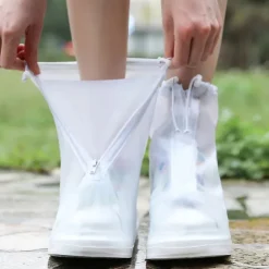 Rain Boot Waterproof Shoes Covers, Sand Control Non-Slip Shoe Cover Galoshes, PVC Rubber Sole Reusable Rain Snow Boots Overshoes for Cycling Outdoor Camping Fishing Garden Travel