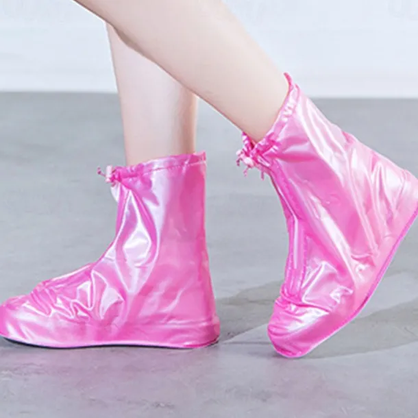 Rain Boot Waterproof Shoes Covers, Sand Control Non-Slip Shoe Cover Galoshes, PVC Rubber Sole Reusable Rain Snow Boots Overshoes for Cycling Outdoor Camping Fishing Garden Travel