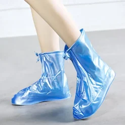 Rain Boot Waterproof Shoes Covers, Sand Control Non-Slip Shoe Cover Galoshes, PVC Rubber Sole Reusable Rain Snow Boots Overshoes for Cycling Outdoor Camping Fishing Garden Travel