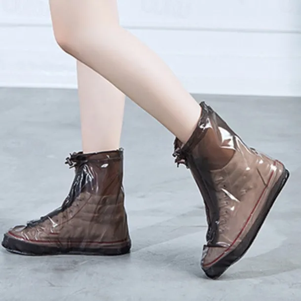 Rain Boot Waterproof Shoes Covers, Sand Control Non-Slip Shoe Cover Galoshes, PVC Rubber Sole Reusable Rain Snow Boots Overshoes for Cycling Outdoor Camping Fishing Garden Travel