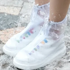 Rain Boot Waterproof Shoes Covers, Sand Control Non-Slip Shoe Cover Galoshes, PVC Rubber Sole Reusable Rain Snow Boots Overshoes for Cycling Outdoor Camping Fishing Garden Travel