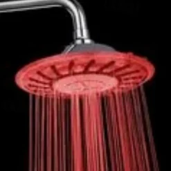 Rainbow 2 Modes LED Overhead Shower Head, 8 inch Round Rainfall Shower Head with Glow Light, 7 Color Automatically Changing Shower Top Head, Shower Bathroom Accessories