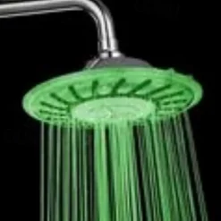 Rainbow 2 Modes LED Overhead Shower Head, 8 inch Round Rainfall Shower Head with Glow Light, 7 Color Automatically Changing Shower Top Head, Shower Bathroom Accessories