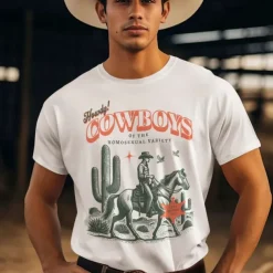 rainbow Brokeback Mountain Cowboy LGBTQ T-shirt Pride Shirts Pride Graphic For Couple's Men's Women's Adults' Masquerade Hot Stamping Pride Parade Pride Month