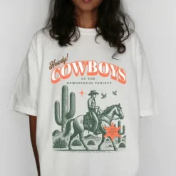 rainbow Brokeback Mountain Cowboy LGBTQ T-shirt Pride Shirts Pride Graphic For Couple's Men's Women's Adults' Masquerade Hot Stamping Pride Parade Pride Month