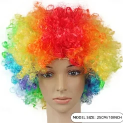Rainbow Clown Wig Costume Accessories Short Colorful Afro Hair Wig for Kid Women Men Adults 70s 80s Carnival Parties Carnivals Pretend Play