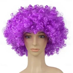 Rainbow Clown Wig Costume Accessories Short Colorful Afro Hair Wig for Kid Women Men Adults 70s 80s Carnival Parties Carnivals Pretend Play