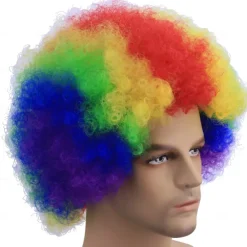 Rainbow Curly Costume Party Wig, Multicolor For Carnival