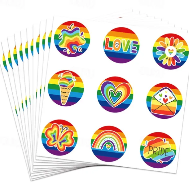 Rainbow Festival Pride Month Comrades 180PCS Gift Letter Sealing Stickers Decorative Props Party Supplies
