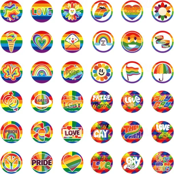 Rainbow Festival Pride Month Comrades 180PCS Gift Letter Sealing Stickers Decorative Props Party Supplies