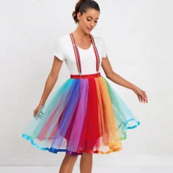Rainbow Halloween Skirt Tutu Under Skirt LGBT LGBTQ Carnival Costume Gay Lesbian Adults' Women's Carnival Masquerade Pride Parade Pride Month Easy Halloween Costumes Dress Up