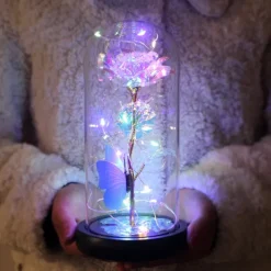 Rainbow Light-Up Rose Flower - Romantic Gift for Women, Ideal for Mother's Day, Anniversary, Wedding, and Special Occasions