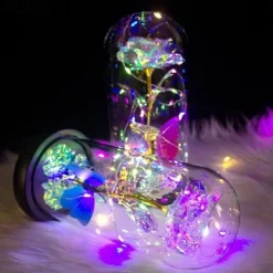 Rainbow Light-Up Rose Flower - Romantic Gift for Women, Ideal for Mother's Day, Anniversary, Wedding, and Special Occasions