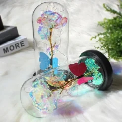 Rainbow Light-Up Rose Flower - Romantic Gift for Women, Ideal for Mother's Day, Anniversary, Wedding, and Special Occasions