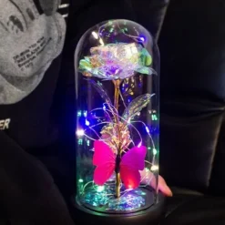 Rainbow Light-Up Rose Flower - Romantic Gift for Women, Ideal for Mother's Day, Anniversary, Wedding, and Special Occasions