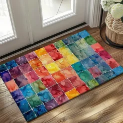 Rainbow Painting Doormat Floor Mats Washable Rugs Kitchen Mat Non-Slip Oil Proof Rug Indoor Outdoor Mat Bedroom Decor Bathroom Mat Entrance Rug