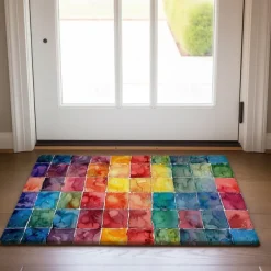 Rainbow Painting Doormat Floor Mats Washable Rugs Kitchen Mat Non-Slip Oil Proof Rug Indoor Outdoor Mat Bedroom Decor Bathroom Mat Entrance Rug