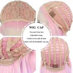 Rainbow Synthetic Wigs Colorful Natural Wave Synthetic Wig for Drag Queen Mermaid Cosplay Party 26 inches Halloween Wigs