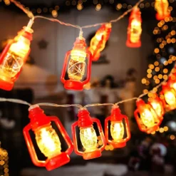 Ramadan Eid Lights Decoration Lantern LED String Lights 3M 20LEDs Battery Powered Kerosene Lamp for Courtyard Garden Holiday Family Ramadan Wedding Party Christmas Eid Festival Indoor Outdoor Decoration