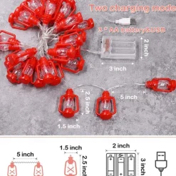 Ramadan Eid Lights Decoration Lantern LED String Lights 3M 20LEDs Battery Powered Kerosene Lamp for Courtyard Garden Holiday Family Ramadan Wedding Party Christmas Eid Festival Indoor Outdoor Decoration