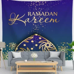 Ramadan Eid Mubarak Wall Tapestry Art Decor Photograph Backdrop Blanket Curtain Hanging Home Bedroom Living Room Decoration