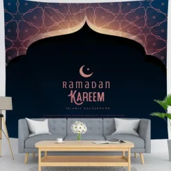 Ramadan Eid Mubarak Wall Tapestry Art Decor Photograph Backdrop Blanket Curtain Hanging Home Bedroom Living Room Decoration