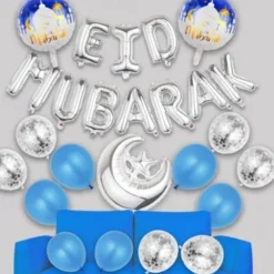 Ramadan Festival EID MUBARAK Aluminum Film Balloon Set Star Moon Decorative Arrangement Gurban Balloon Muslim