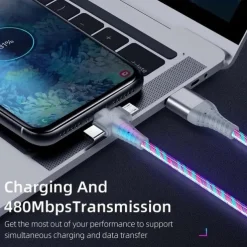 Rapid 3A LED Flow Cable - Triple USB to Lightning Sync & Charge - 10-20W Power Durable ABS Universal Compatibility