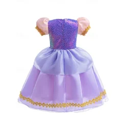 Rapunzel Fairytale Princess Sofia Flower Girl Dress Theme Party Costume Tulle Dresses Cosplay Movie Cosplay for Girls' Kid's Masquerade Wedding Wedding Guest