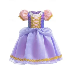 Rapunzel Fairytale Princess Sofia Flower Girl Dress Theme Party Costume Tulle Dresses Cosplay Movie Cosplay for Girls' Kid's Masquerade Wedding Wedding Guest