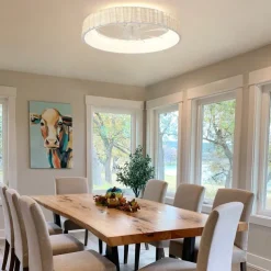 Rattan Ceiling Fan with Light 50cm 19.66in Ceiling Fan Light APP Control for Timed Six Speed Embedded Ceiling Fan with Light AC110V AC220V