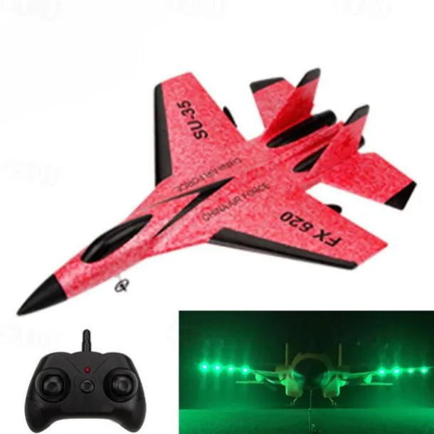 RC Foam Aircraft SU-35 Plane 2.4G Radio Control Glider Radio Remote Control SU-35 Tail Pusher Quadcopter Glider Aircraft Model Fighter Plane Glider Airplane Foam Boys Toys for Boy and Girls