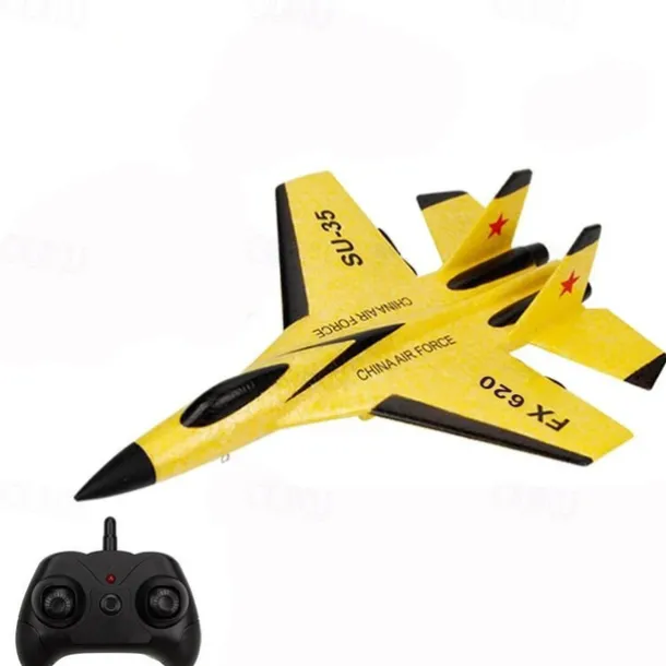 RC Foam Aircraft SU-35 Plane 2.4G Radio Control Glider Radio Remote Control SU-35 Tail Pusher Quadcopter Glider Aircraft Model Fighter Plane Glider Airplane Foam Boys Toys for Boy and Girls