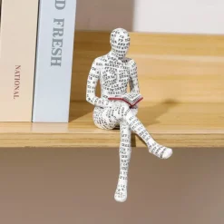 Reading Bookshelf Decor,Reading Woman Figurine,Resin Statue Thinker Style,Abstract Sculptures Figurines for Home Decor Modern Office Shelf Desktop