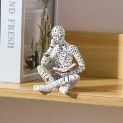 Reading Bookshelf Decor,Reading Woman Figurine,Resin Statue Thinker Style,Abstract Sculptures Figurines for Home Decor Modern Office Shelf Desktop