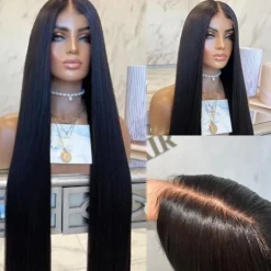 REAL HD Swiss Lace Vietnamese Remy Human Hair 5x5 HD Closure Wig Bone Straight Lace Front Human Hair Wigs with Baby Hair Bleached Knots Pre-Plucked For Women