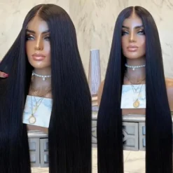 REAL HD Swiss Lace Vietnamese Remy Human Hair 5x5 HD Closure Wig Bone Straight Lace Front Human Hair Wigs with Baby Hair Bleached Knots Pre-Plucked For Women