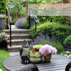Realistic Fake Owl Decoy with Shaking Head for Garden Yard Outdoor Bird Deterrent 360 Rotation No Power Required Pest Control Sculpture