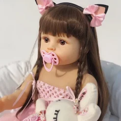 Realistic Reborn Baby Dolls with Clothes- 18 Inch Silicone Baby Girl Real Life Dolls with Full Body Vinyl Newborn Lifelike Weighted Dolls for Ages 3+ Gift