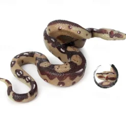 Realistic Snake Toy Rubber Snake Figure for Halloween Prank PropsLifelike Rubber Snakes Boa Constrictor FigurinesScare Birds Garden PropsPlastic Python Model Prank Gag Gift for April Fool's Day