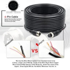 Rear View Camera Kit with 7 LCD Monitor 120 Wide Angle Rearview Camera IP68 Waterproof 18IR Night Vision Reversing Camera for Truck Trailer Bus Van Agriculture Heavy Transport (9-32V)