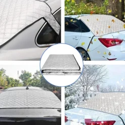 Rear Windshield Snow Cover Windshield Cover For Ice And Snow With 3 Magnetic Suction Points And 2 Fixed Hooks Suitable For Most Sedans And SUV