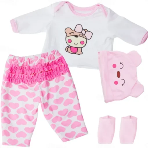 Reborn Baby Doll Clothes for 17-22 Inch Newborn Baby Doll Boy 17-22 inch Yellow Duck 5pcs Set Baby Doll Clothes Outfit Accessories fit 17-22 Inch Baby Doll Girl