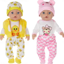 Reborn Baby Doll Clothes for 17-22 Inch Newborn Baby Doll Boy 17-22 inch Yellow Duck 5pcs Set Baby Doll Clothes Outfit Accessories fit 17-22 Inch Baby Doll Girl
