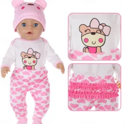 Reborn Baby Doll Clothes for 17-22 Inch Newborn Baby Doll Boy 17-22 inch Yellow Duck 5pcs Set Baby Doll Clothes Outfit Accessories fit 17-22 Inch Baby Doll Girl