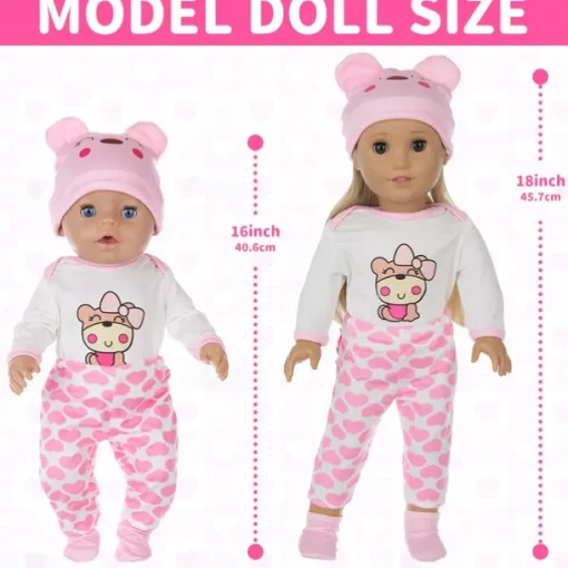 Reborn Baby Doll Clothes for 17-22 Inch Newborn Baby Doll Boy 17-22 inch Yellow Duck 5pcs Set Baby Doll Clothes Outfit Accessories fit 17-22 Inch Baby Doll Girl