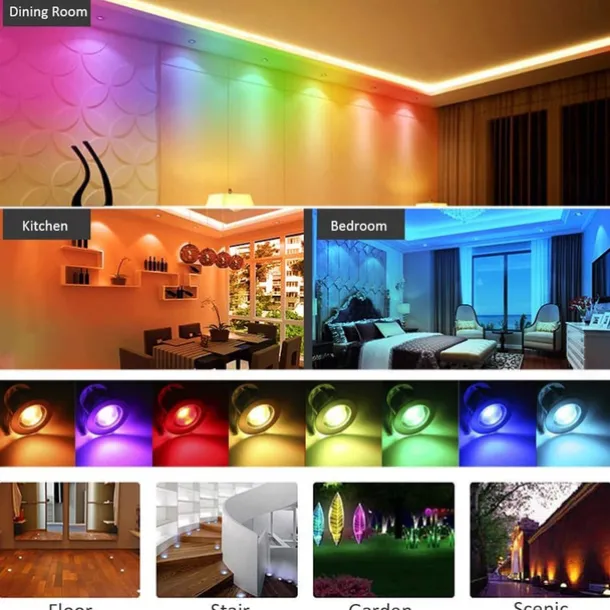 Recessed LED Deck Light 16 RGB Colors/4 Lighting Modes Timing RF Remote Control IP67 Waterproof LED in Ground Lights for Outdoor Yard Garden Stair Patio Pool Deck Kitchen 10Pack